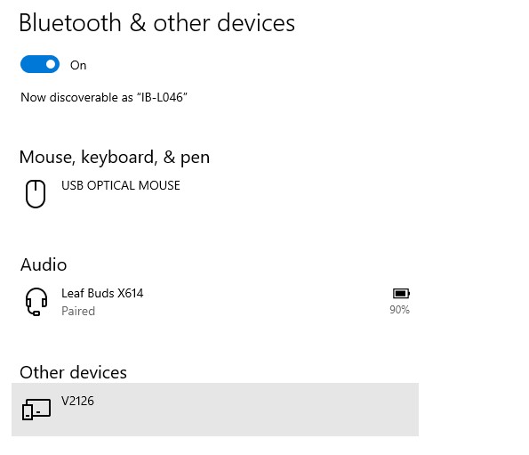 transfer files via Bluetooth